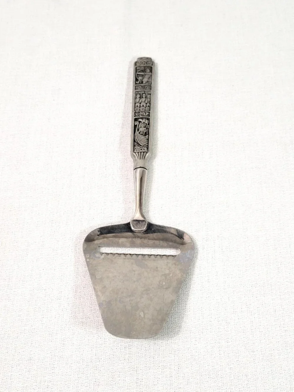 Vintage Konge Tinn Norwegian Pewter Cheese Slicer H-S Norway Viking Saint Olav